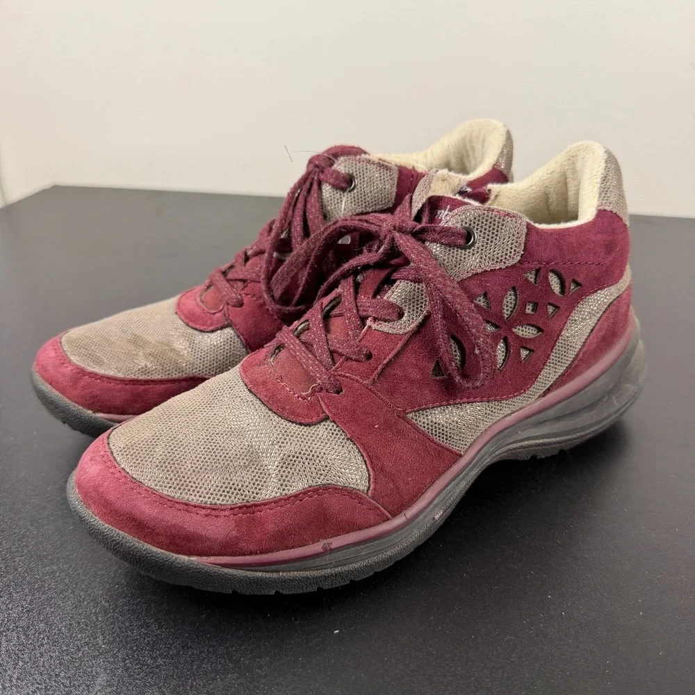 Jambu Originals Dahlia Sneakers Womens 8M Burgundy Suede Mesh Lace-Up Shoes